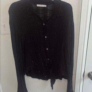 Black Button-Down Women's Shirt